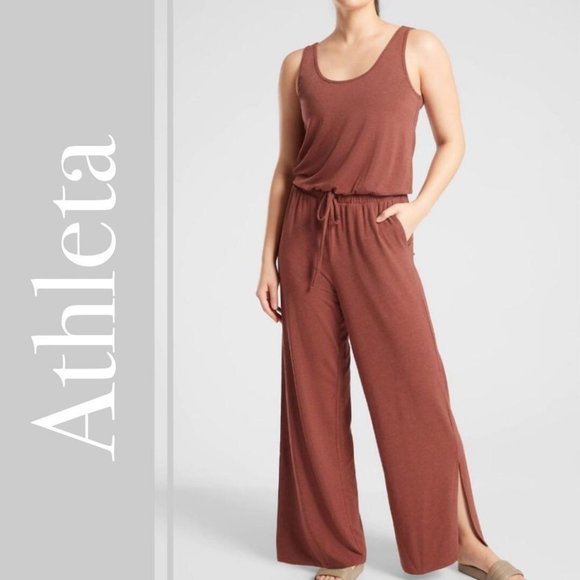 Athleta Pants - NEW Athleta Coastal Romper in Russet Brown Heather
